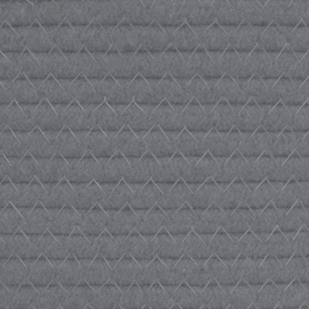 Coș de depozitare, gri și alb, Ø40x25 cm, bumbac - Lando