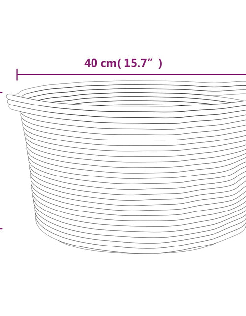 Загрузите изображение в средство просмотра галереи, Coș de depozitare, maro și alb, Ø40x25 cm, bumbac - Lando
