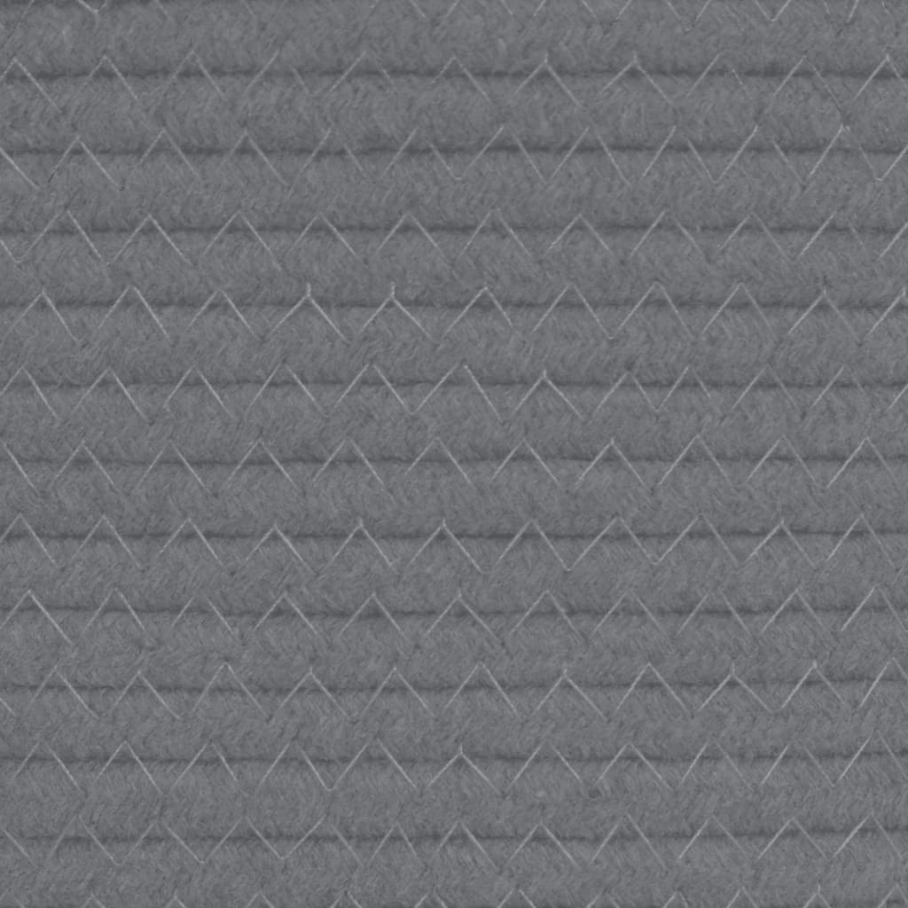 Coș de rufe, gri și alb, Ø55x36 cm, bumbac - Lando