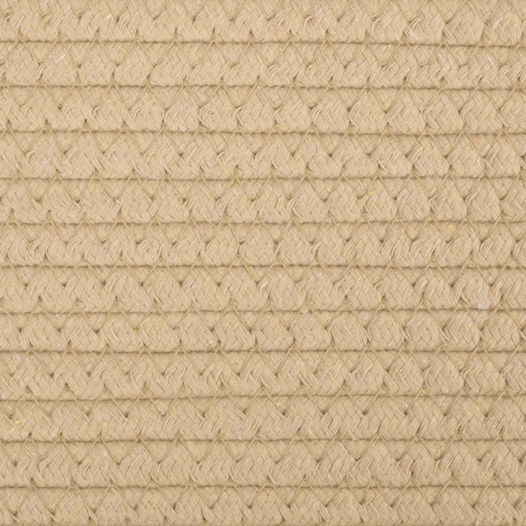 Coș de rufe, bej și alb, Ø55x36 cm, bumbac - Lando