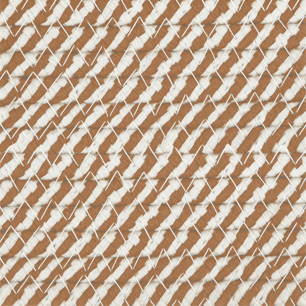 Coș de rufe, maro și alb, Ø60x36 cm, bumbac - Lando