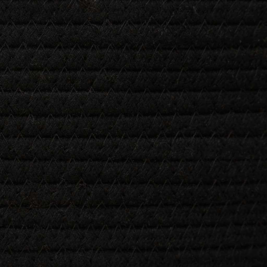 Coș de depozitare cu capac, negru și bej, Ø37x50 cm bumbac - Lando