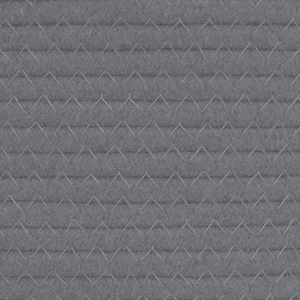 Coș de depozitare, gri și alb, Ø38x46 cm, bumbac - Lando