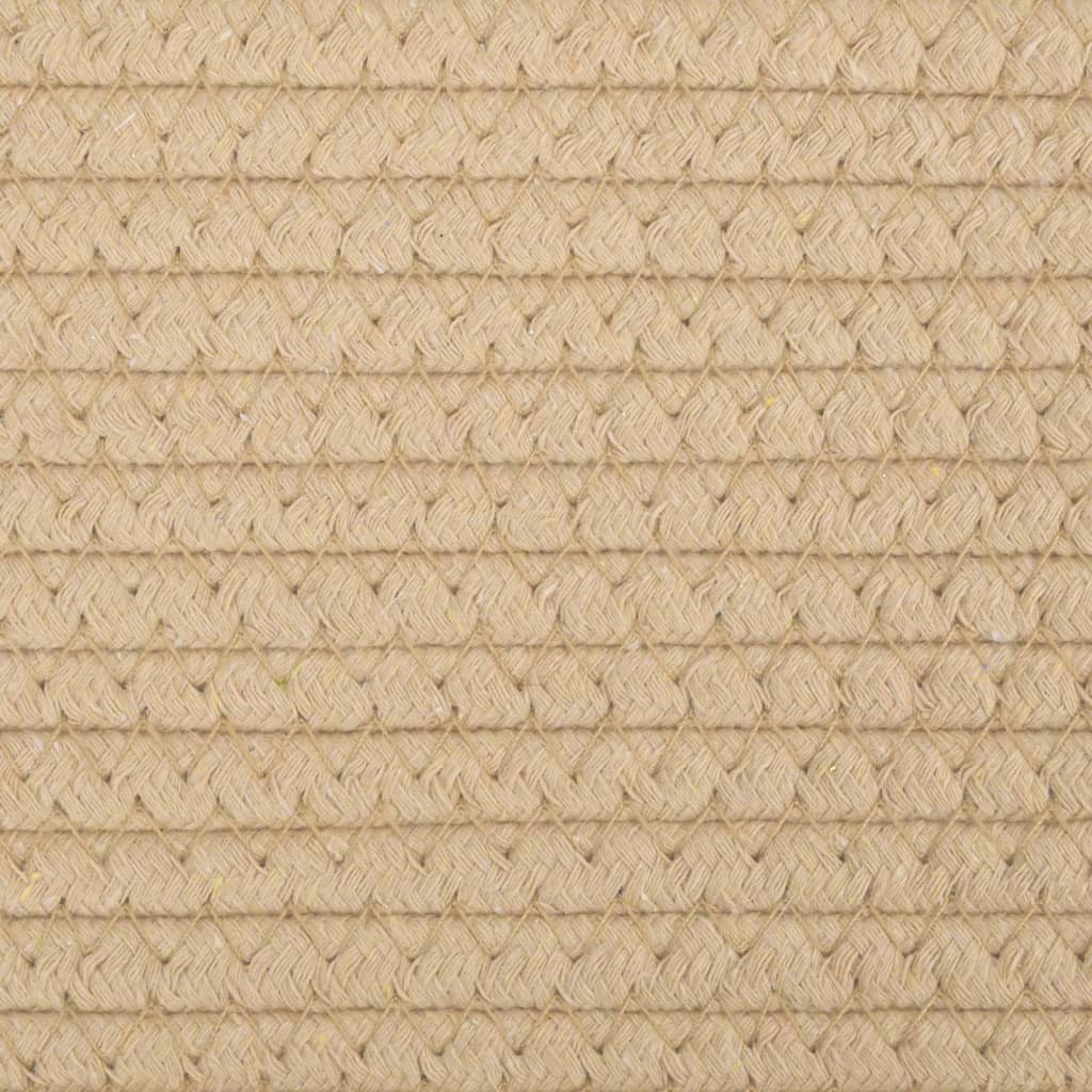 Coș de depozitare, bej și alb, Ø43x38 cm, bumbac - Lando
