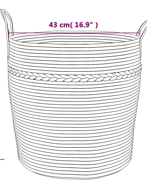 Загрузите изображение в средство просмотра галереи, Coș de depozitare, maro și alb, Ø43x38 cm, bumbac - Lando
