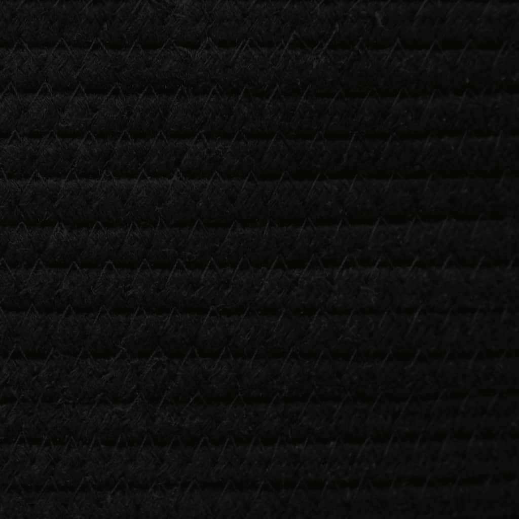 Coș de depozitare cu capac, alb și negru, Ø40x35 cm bumbac - Lando