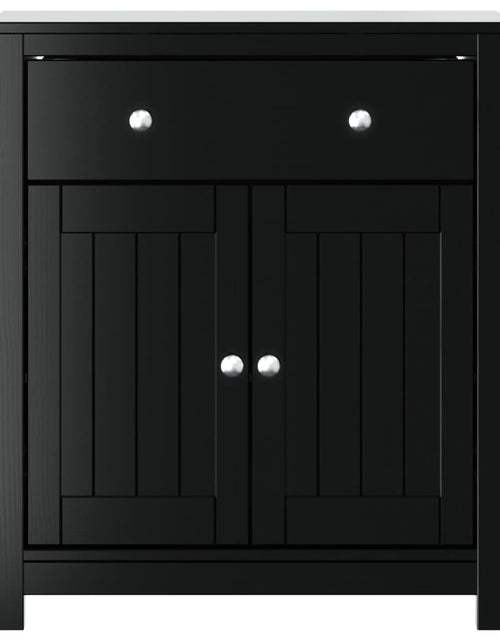 Încărcați imaginea în vizualizatorul Galerie, Dulap de baie BERG, negru, 69,5x34x80 cm, lemn masiv de pin - Lando
