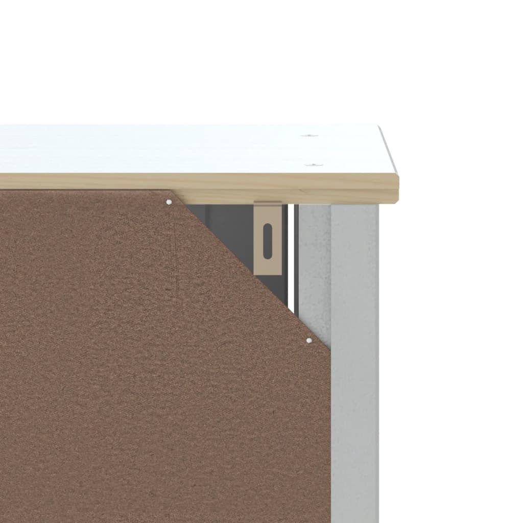 Dulap de baie BERG, alb, 40x34x110 cm, lemn masiv de pin - Lando