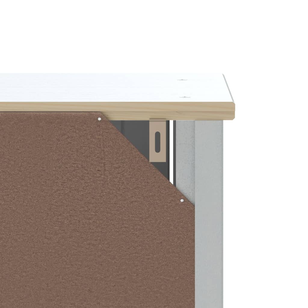 Dulap de baie BERG, alb, 69,5x34x110 cm, lemn masiv de pin - Lando