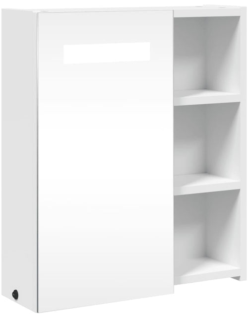 Încărcați imaginea în vizualizatorul Galerie, Dulap cu oglindă de baie cu lumină LED, alb, 45x13x52 cm Lando - Lando
