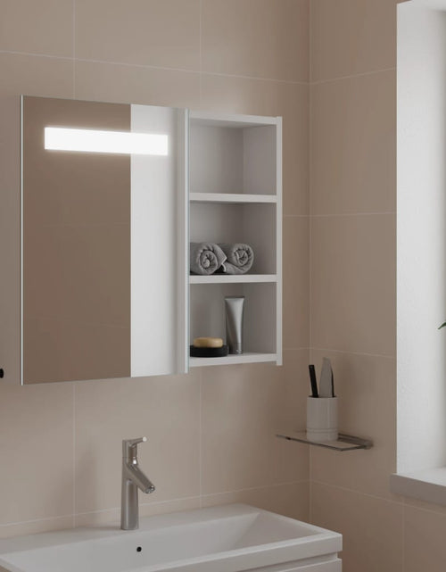 Загрузите изображение в средство просмотра галереи, Dulap cu oglindă de baie cu lumină LED, alb, 60x13x52 cm Lando - Lando
