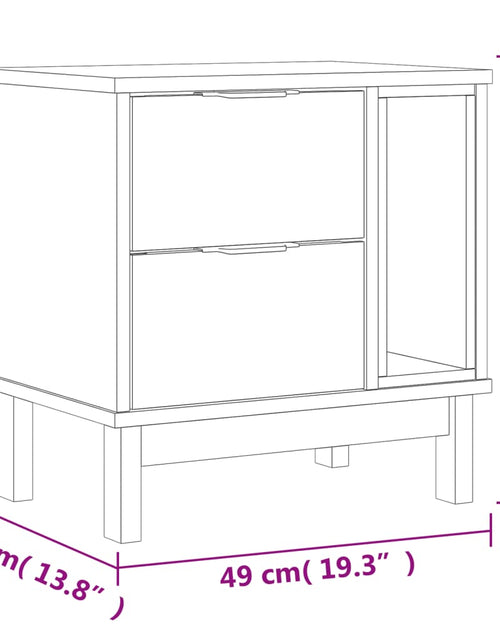 Загрузите изображение в средство просмотра галереи, Noptieră FLAM, 49x35x50 cm, lemn masiv de pin - Lando
