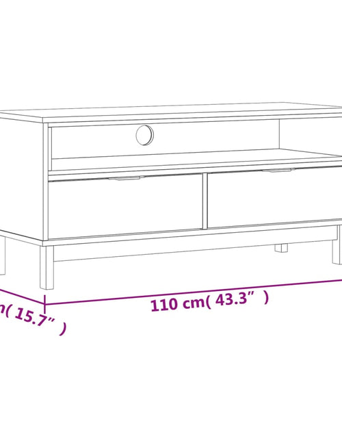 Загрузите изображение в средство просмотра галереи, Dulap TV „FLAM” 110x40x50 cm, lemn masiv de pin Lando - Lando

