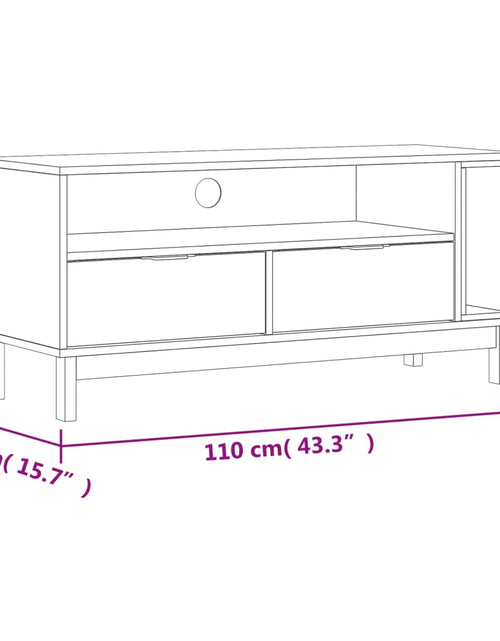 Загрузите изображение в средство просмотра галереи, Dulap TV „FLAM” 110x40x50 cm, lemn masiv de pin Lando - Lando
