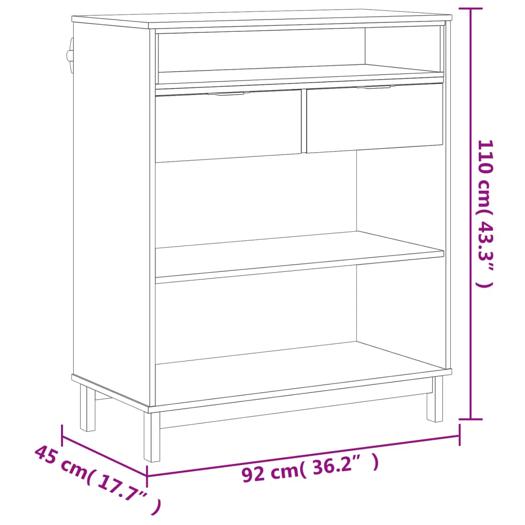 Masa de bar "FLAM", 92x45x110 cm, lemn masiv de pin - Lando