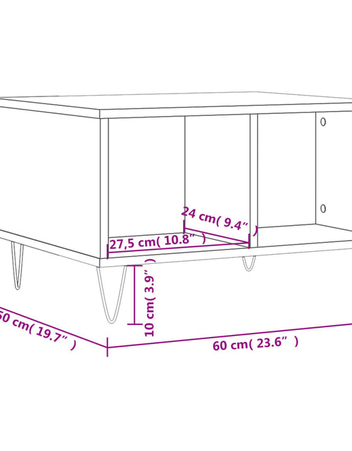 Загрузите изображение в средство просмотра галереи, Măsuță de cafea, stejar maro, 60x50x36,5 cm, lemn compozit Lando - Lando
