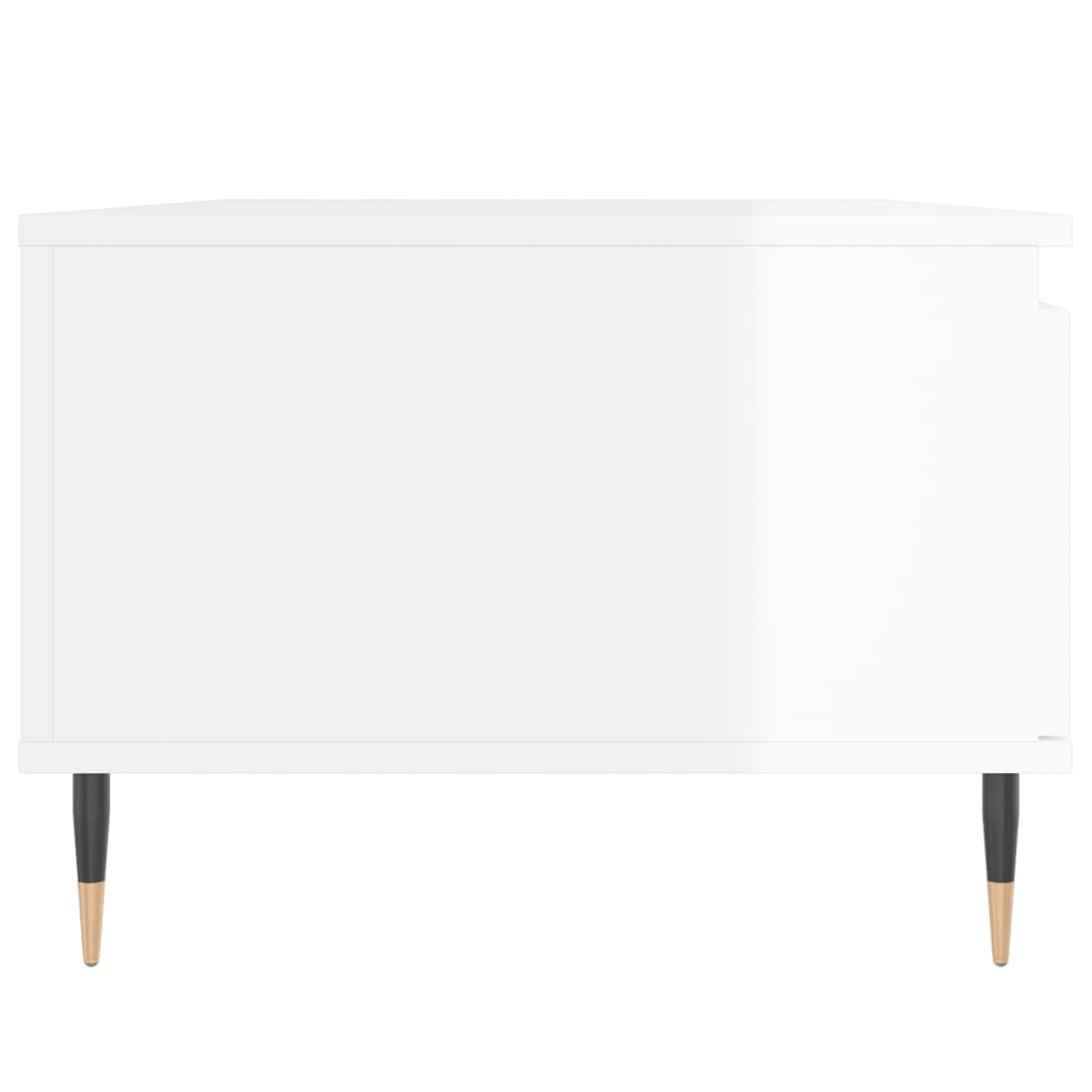 Măsuță de cafea, alb extralucios, 90x50x36,5 cm, lemn compozit Lando - Lando