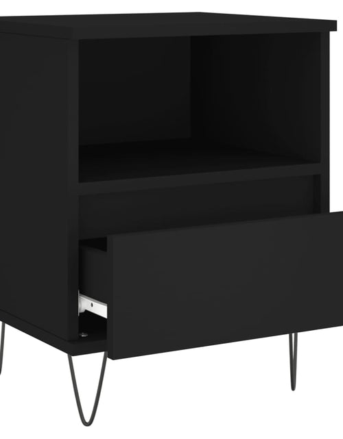 Загрузите изображение в средство просмотра галереи, Noptiere, 2 buc., negru, 40x35x50 cm, lemn compozit - Lando
