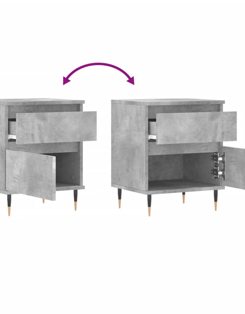 Загрузите изображение в средство просмотра галереи, Noptiere, 2 buc., gri beton, 40x35x50 cm, lemn compozit - Lando
