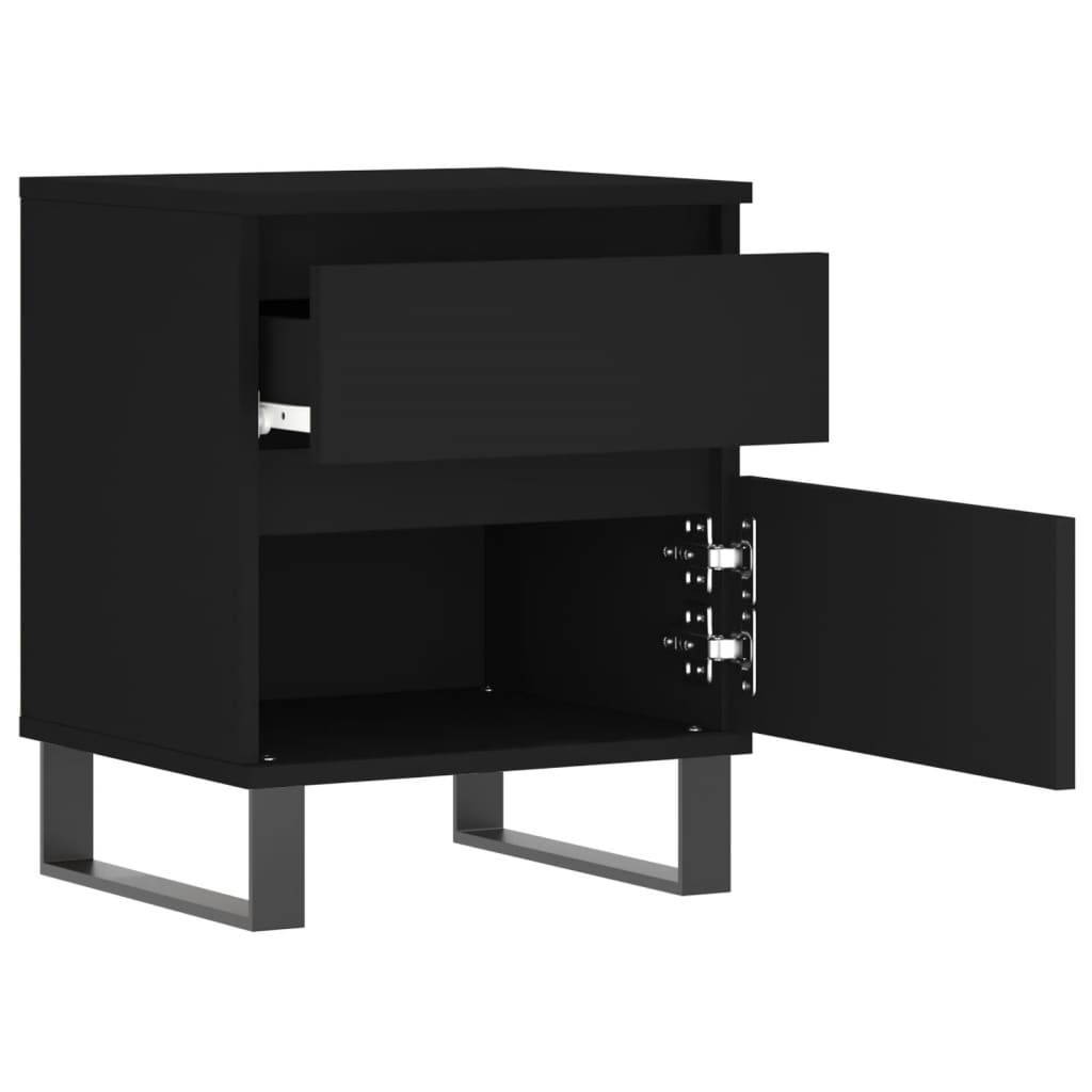 Noptiere, 2 buc., negru, 40x35x50 cm, lemn compozit - Lando