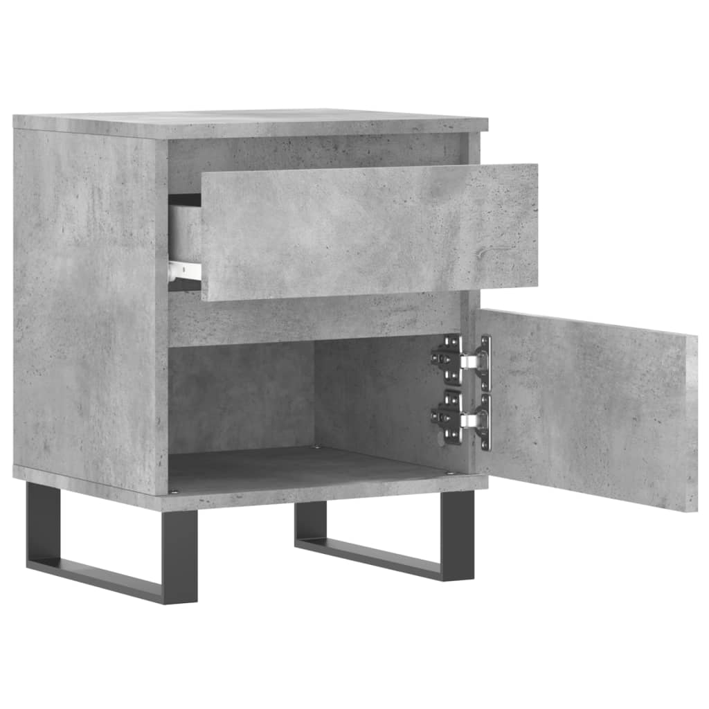 Noptiere, 2 buc., gri beton, 40x35x50 cm, lemn compozit - Lando