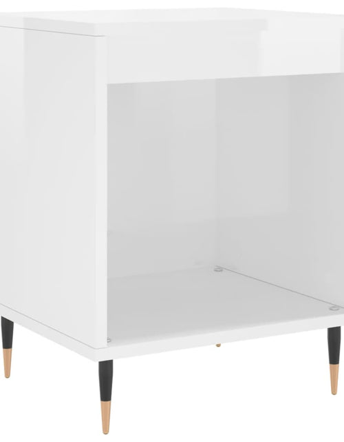 Загрузите изображение в средство просмотра галереи, Noptieră, alb extralucios, 40x35x50 cm, lemn compozit - Lando
