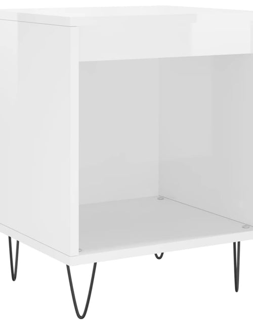 Загрузите изображение в средство просмотра галереи, Noptiere, 2 buc., alb extralucios, 40x35x50 cm, lemn compozit - Lando
