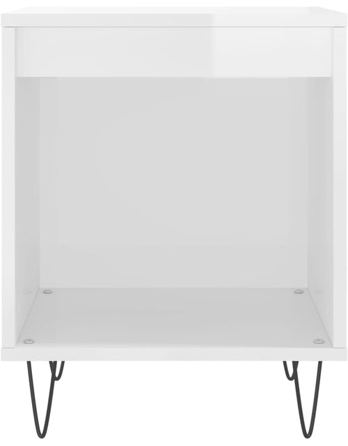 Încărcați imaginea în vizualizatorul Galerie, Noptiere, 2 buc., alb extralucios, 40x35x50 cm, lemn compozit - Lando
