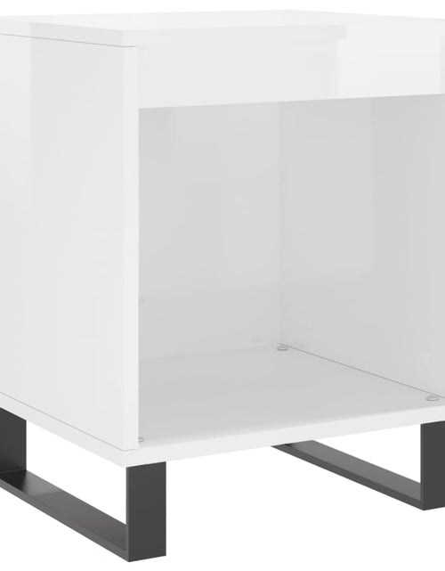 Încărcați imaginea în vizualizatorul Galerie, Noptieră, alb extralucios, 40x35x50 cm, lemn compozit - Lando
