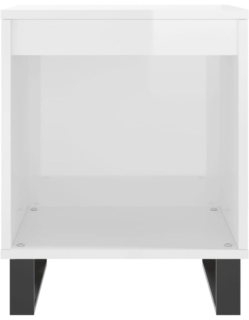 Încărcați imaginea în vizualizatorul Galerie, Noptieră, alb extralucios, 40x35x50 cm, lemn compozit - Lando
