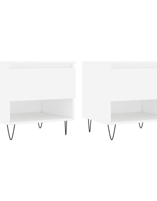 Загрузите изображение в средство просмотра галереи, Măsuțe de cafea, 2 buc., alb, 50x46x50 cm, lemn compozit Lando - Lando
