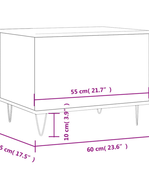 Загрузите изображение в средство просмотра галереи, Măsuță de cafea, stejar fumuriu, 60x44,5x45 cm, lemn prelucrat Lando - Lando
