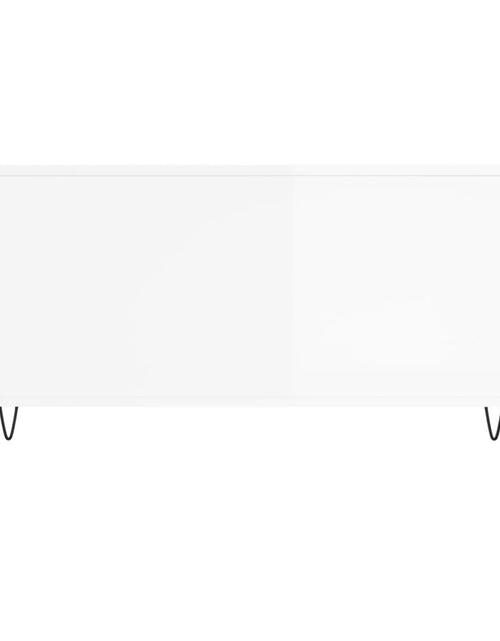 Загрузите изображение в средство просмотра галереи, Măsuță de cafea, alb extralucios, 90x44,5x45 cm, lemn compozit Lando - Lando
