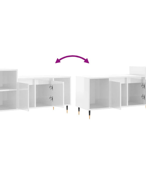Загрузите изображение в средство просмотра галереи, Comodă TV, alb extralucios, 100x35x55 cm, lemn prelucrat Lando - Lando
