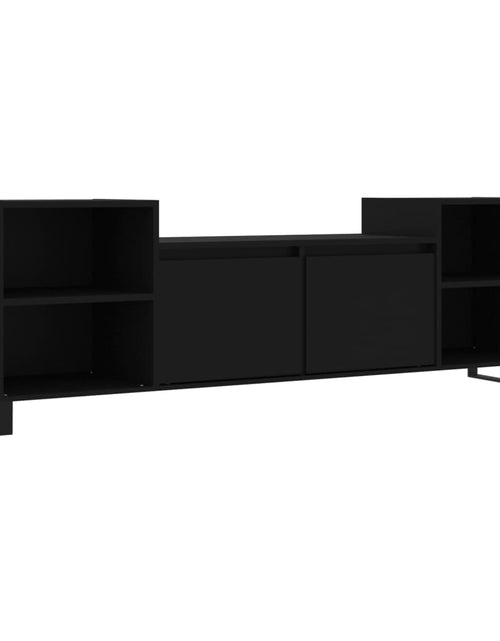 Încărcați imaginea în vizualizatorul Galerie, Comodă TV, negru, 160x35x55 cm, lemn prelucrat Lando - Lando
