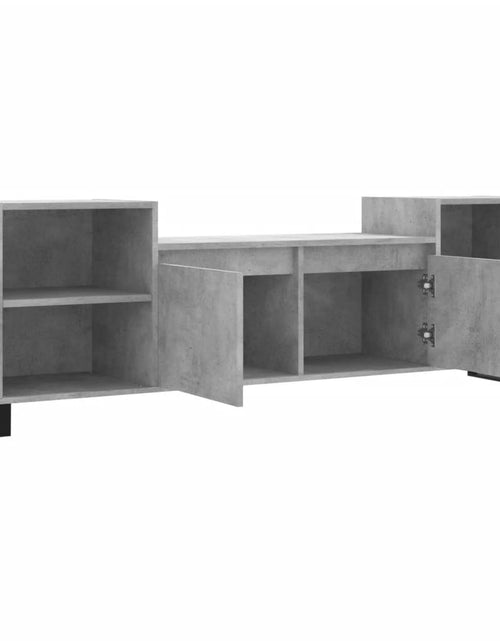 Încărcați imaginea în vizualizatorul Galerie, Comodă TV, gri beton, 160x35x55 cm, lemn prelucrat Lando - Lando
