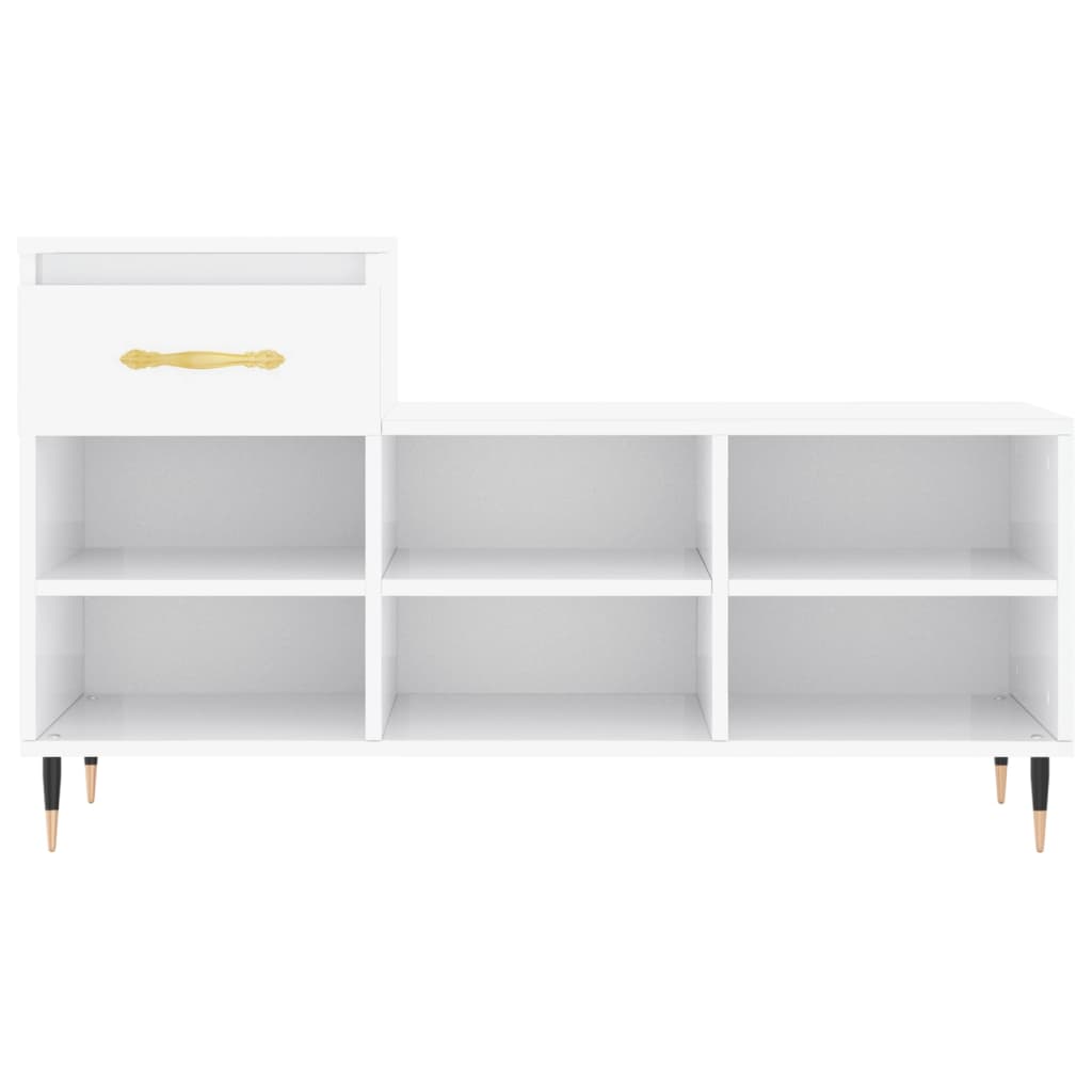 Pantofar, alb extralucios, 102x36x60 cm, lemn compozit Lando - Lando