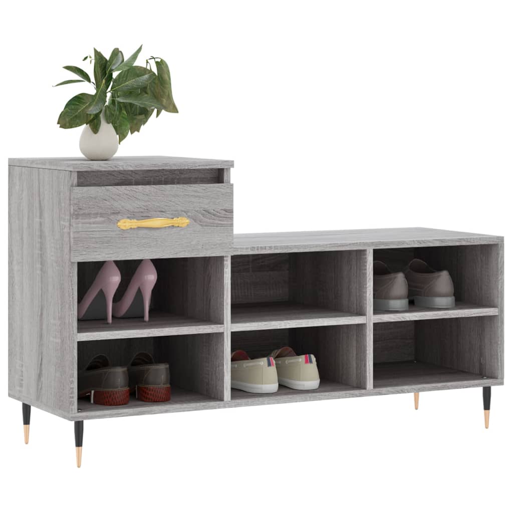 Pantofar, gri sonoma, 102x36x60 cm, lemn prelucrat Lando - Lando