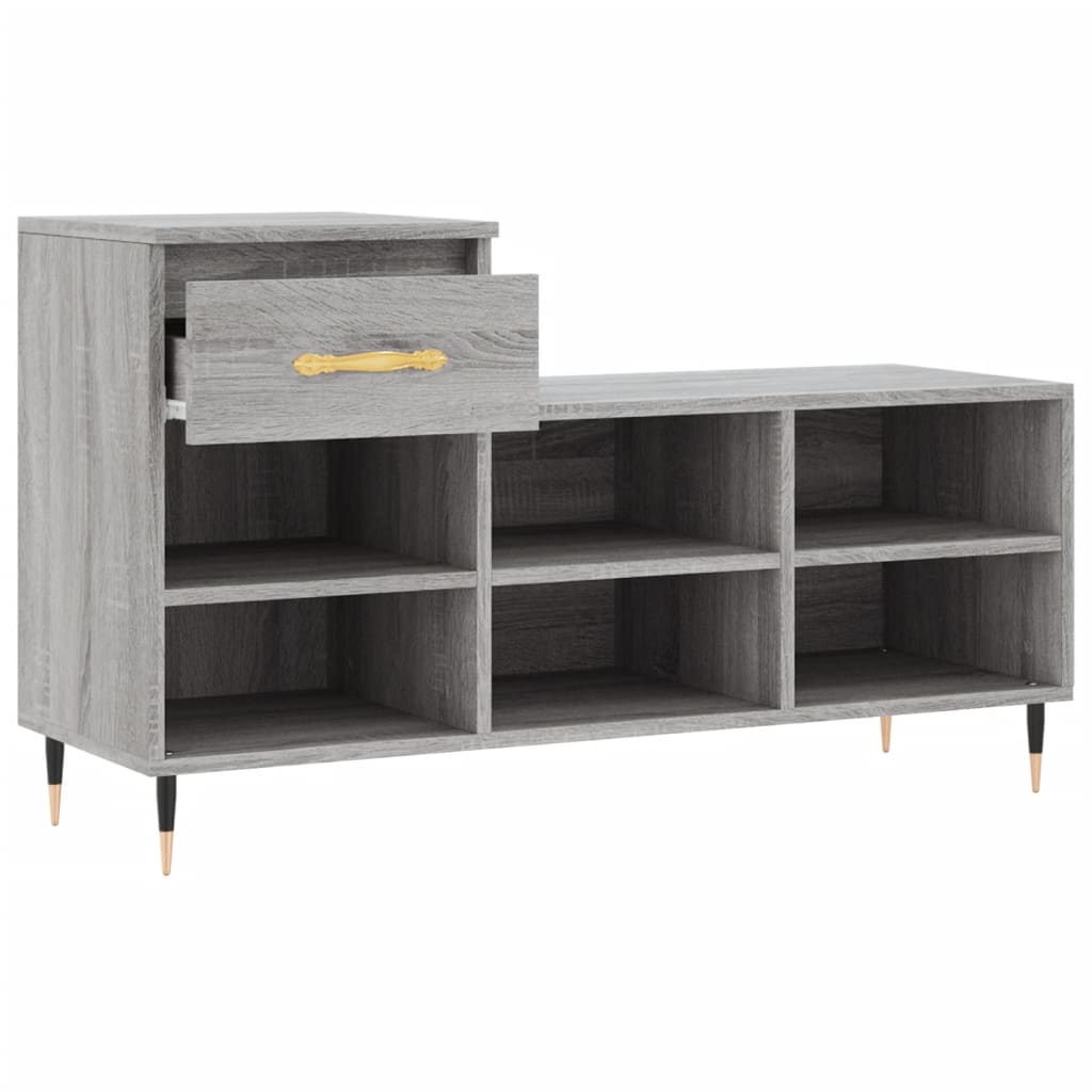 Pantofar, gri sonoma, 102x36x60 cm, lemn prelucrat Lando - Lando