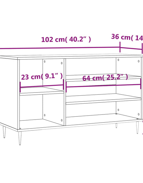 Încărcați imaginea în vizualizatorul Galerie, Pantofar, stejar fumuriu, 102x36x60 cm, lemn prelucrat Lando - Lando
