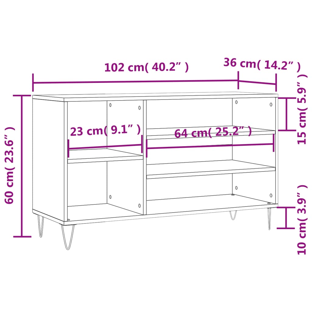 Pantofar, alb, 102x36x60 cm, lemn compozit Lando - Lando