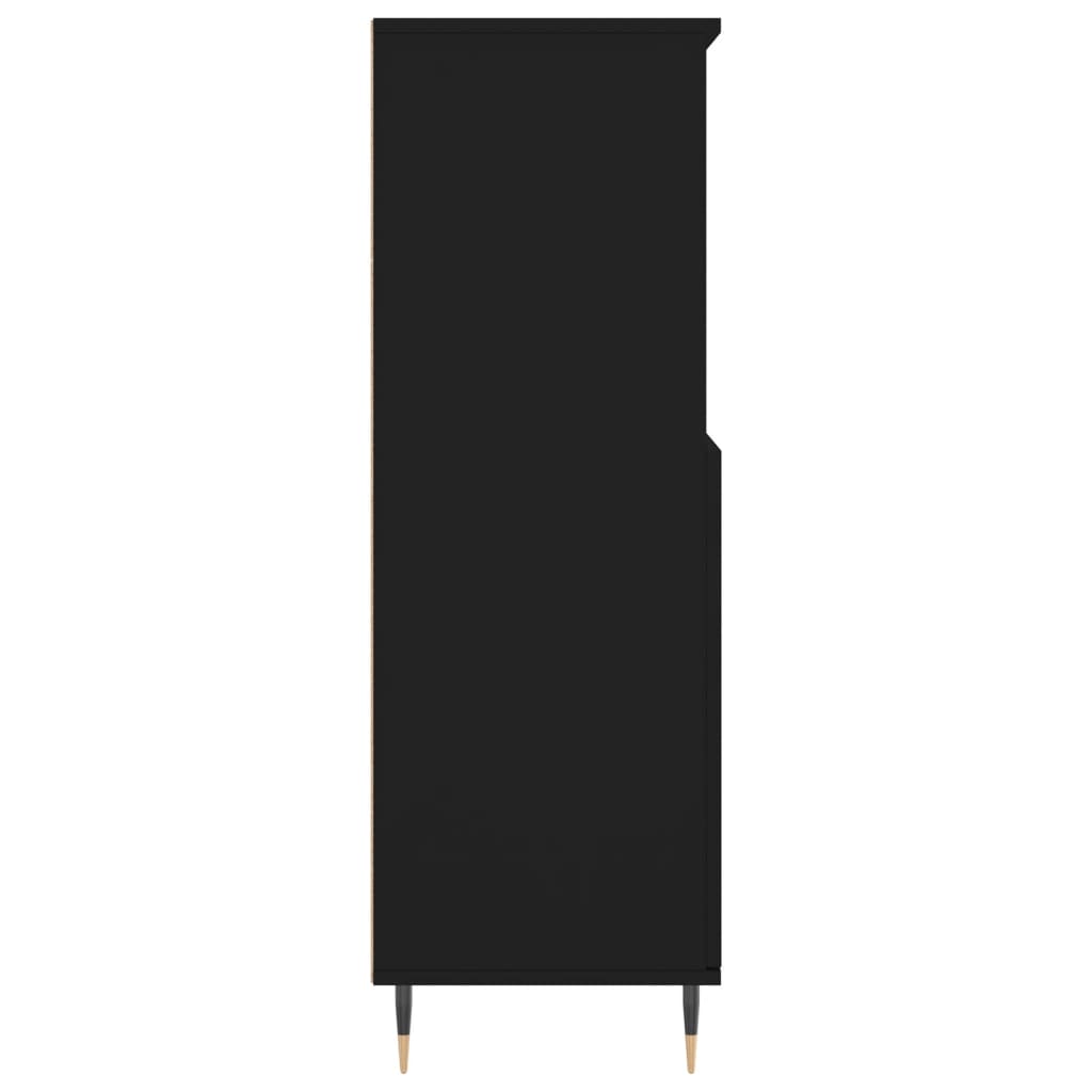 Dulap înalt, negru, 60x36x110 cm, lemn prelucrat - Lando