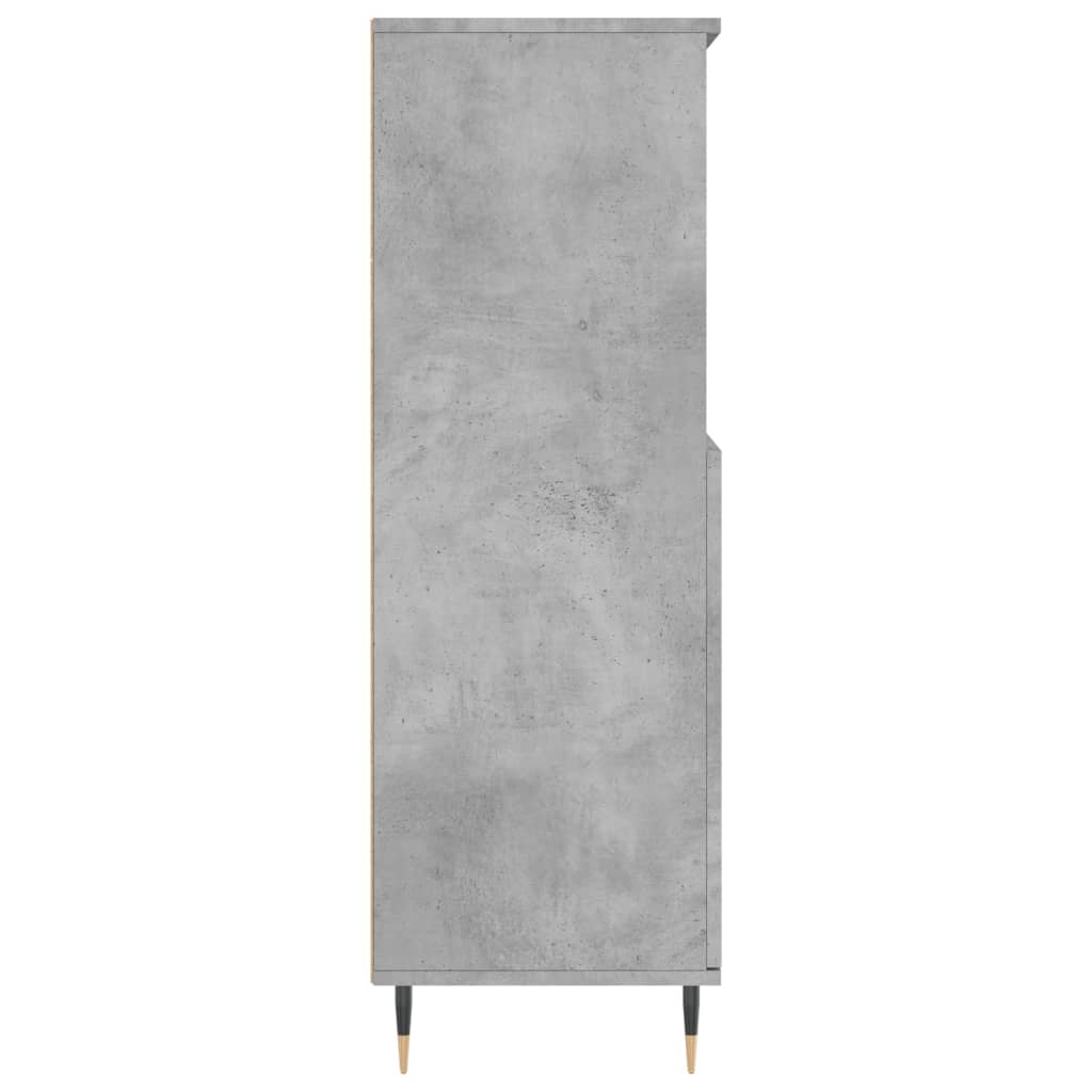 Dulap înalt, gri beton, 60x36x110 cm, lemn compozit - Lando