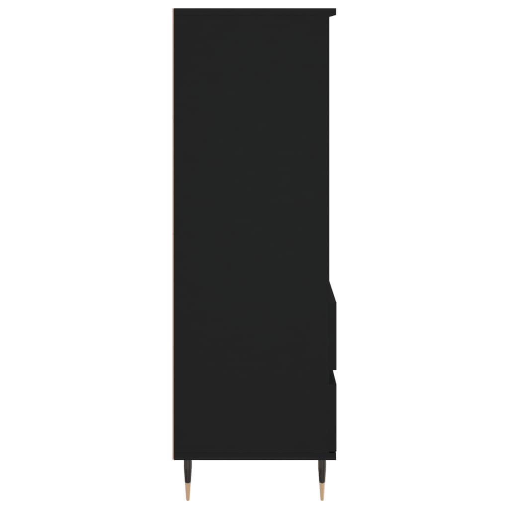 Dulap înalt, negru, 40x36x110 cm, lemn compozit - Lando