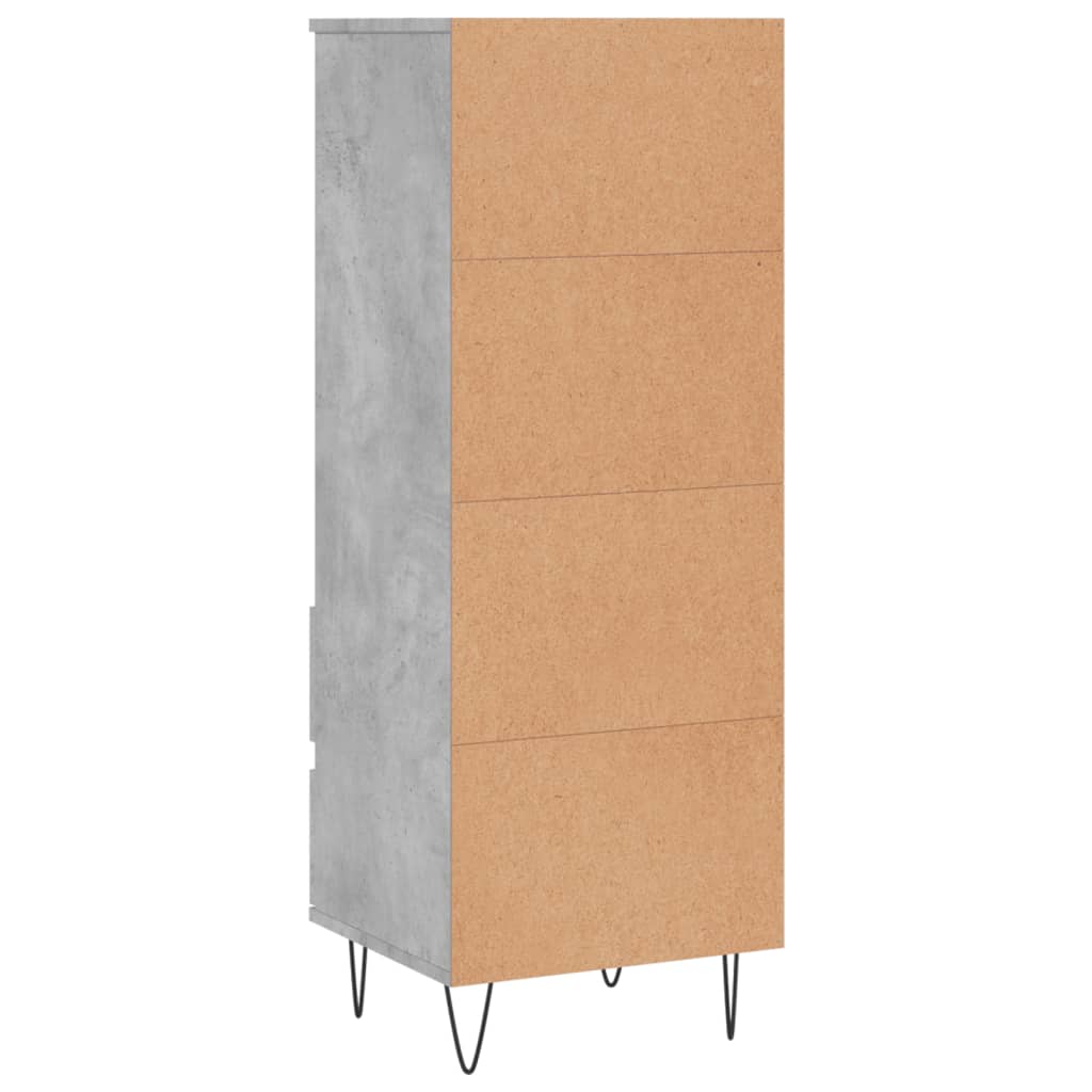 Dulap înalt, gri beton, 40x36x110 cm, lemn compozit - Lando