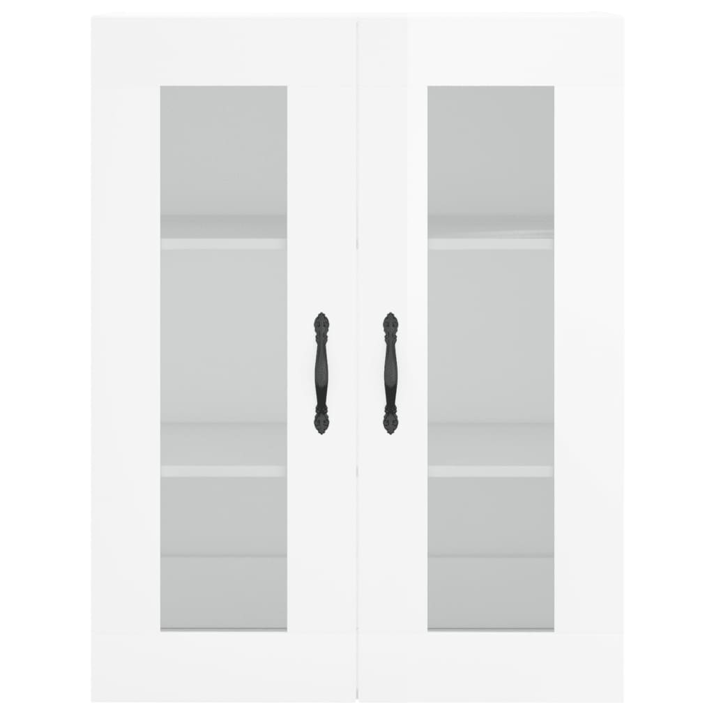 Dulap cu montaj pe perete, alb extralucios, 69,5x34x90 cm - Lando