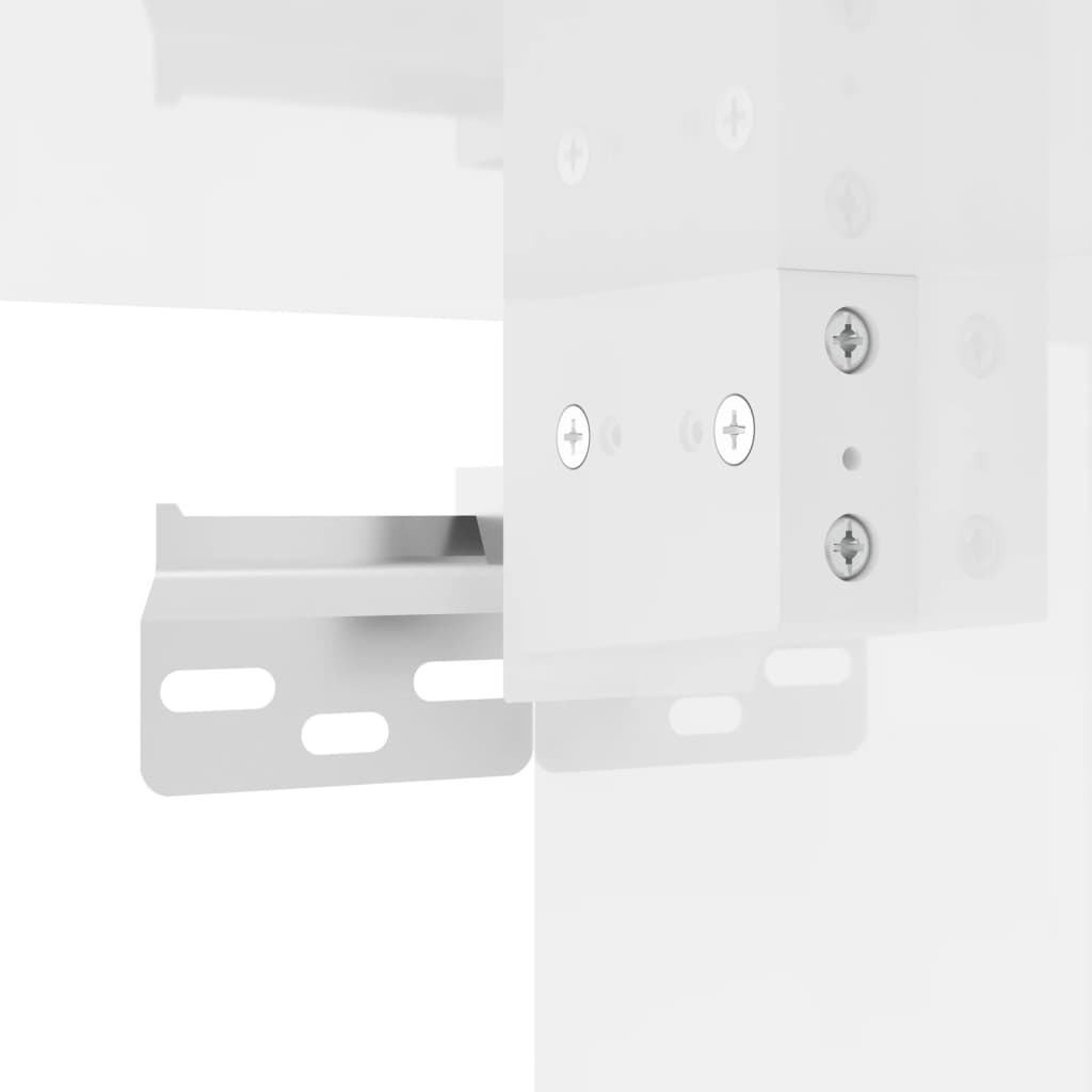 Dulap cu montaj pe perete, alb extralucios, 69,5x34x90 cm - Lando