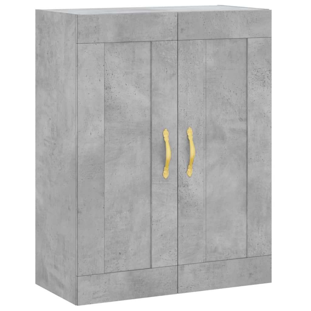 Dulap pe perete, gri beton, 69,5x34x90 cm, lemn prelucrat - Lando