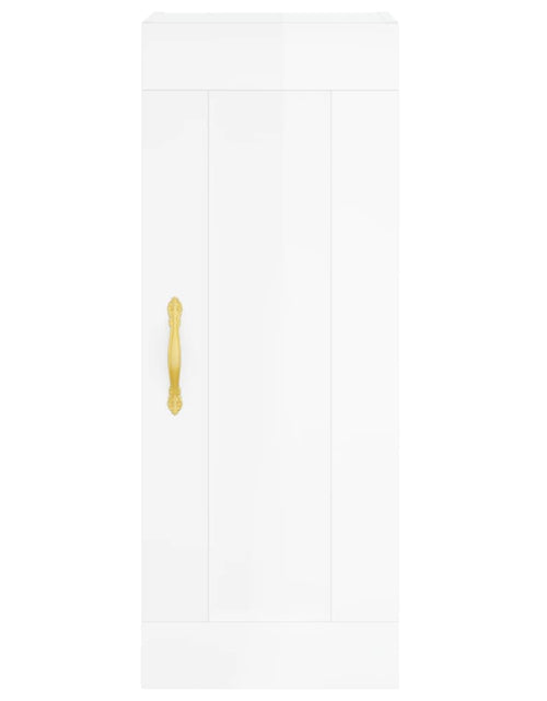 Загрузите изображение в средство просмотра галереи, Dulap de perete, alb extralucios, 34,5x34x90 cm, lemn prelucrat - Lando
