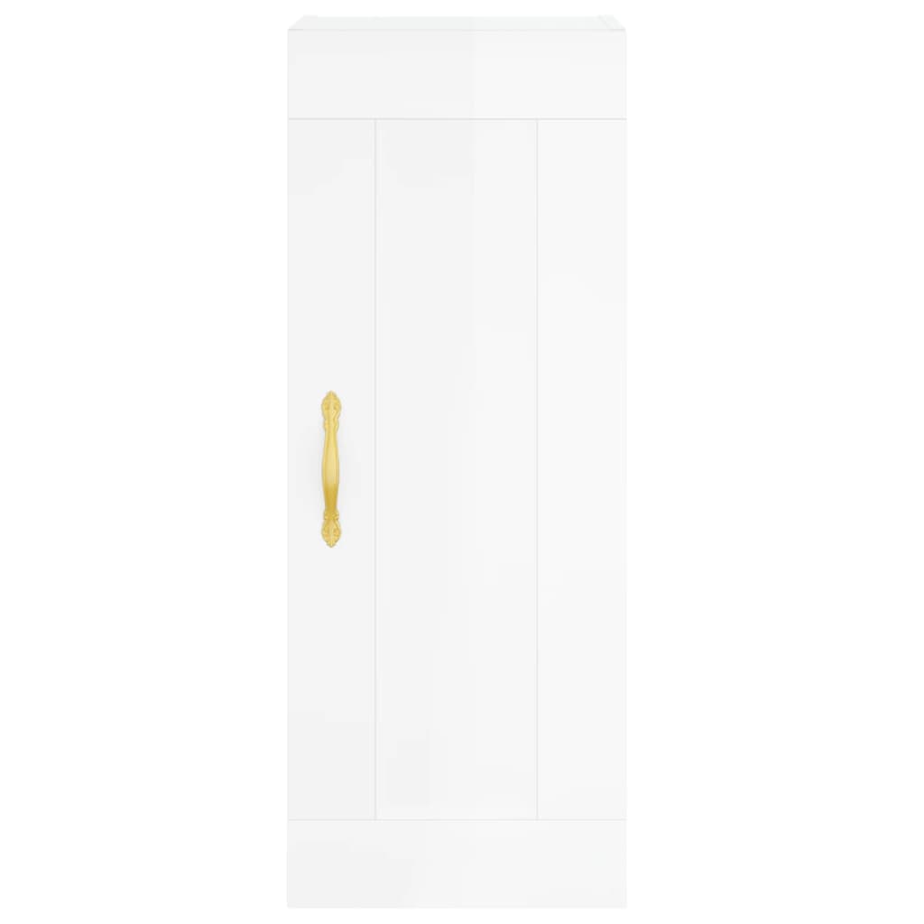Dulap de perete, alb extralucios, 34,5x34x90 cm, lemn prelucrat - Lando